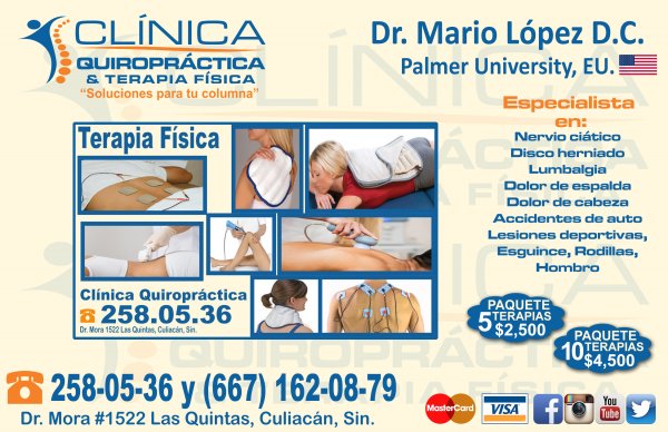 Clínica Quiropráctica y Terapia Física. Dr. Mario López Egusquiza, D.C. Médico Quiropráctico en Culi